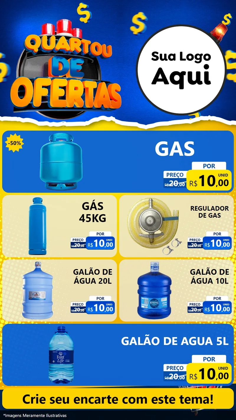Modelo de TV para TV Vertical com o tema Quartou de Ofertas para Água e gás