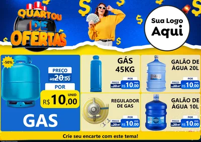 Modelo de Encarte para Encarte A4 Horizontal com o tema Quartou de Ofertas para Água e gás