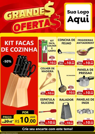 Modelo de Encarte para Encarte A4 Vertical com o tema Grandes Ofertas para Utilidades Domésticas