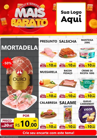 Modelo de Encarte para Encarte A4 Vertical com o tema Mais Barato para Frios e Laticínios