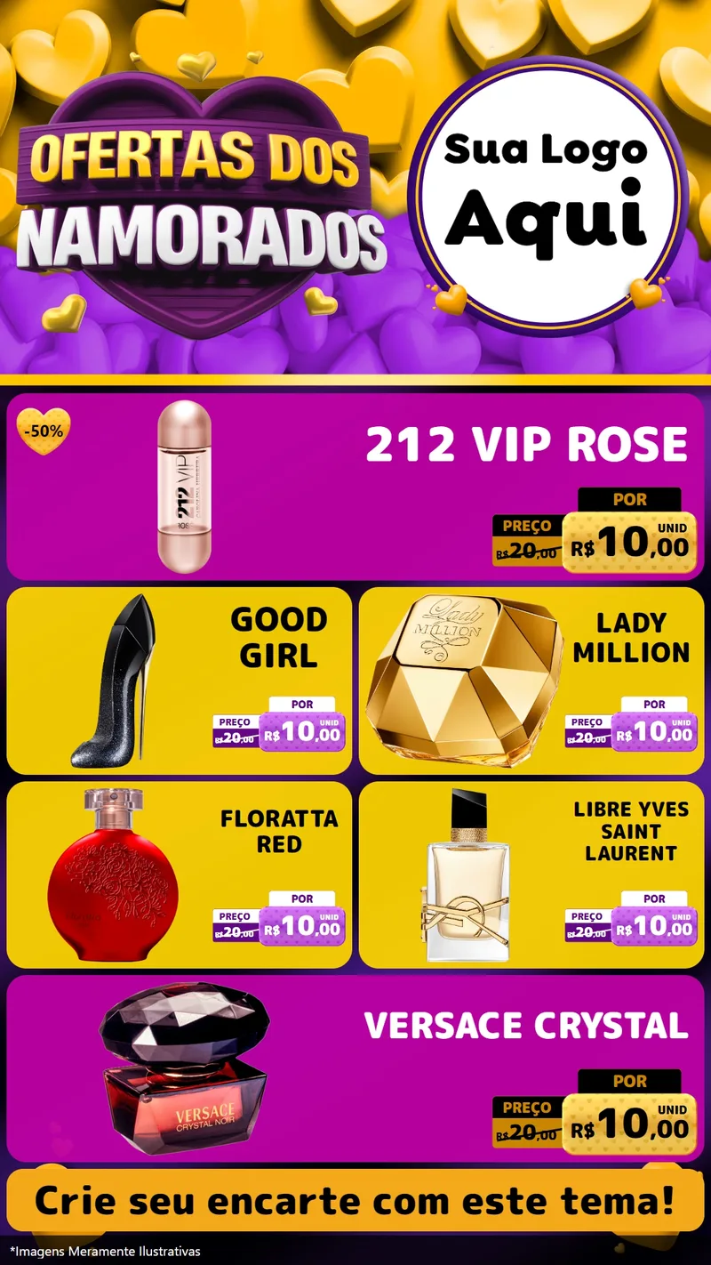 Modelo de TV para TV Vertical com o tema Oferta Dos Namorados para Perfumes