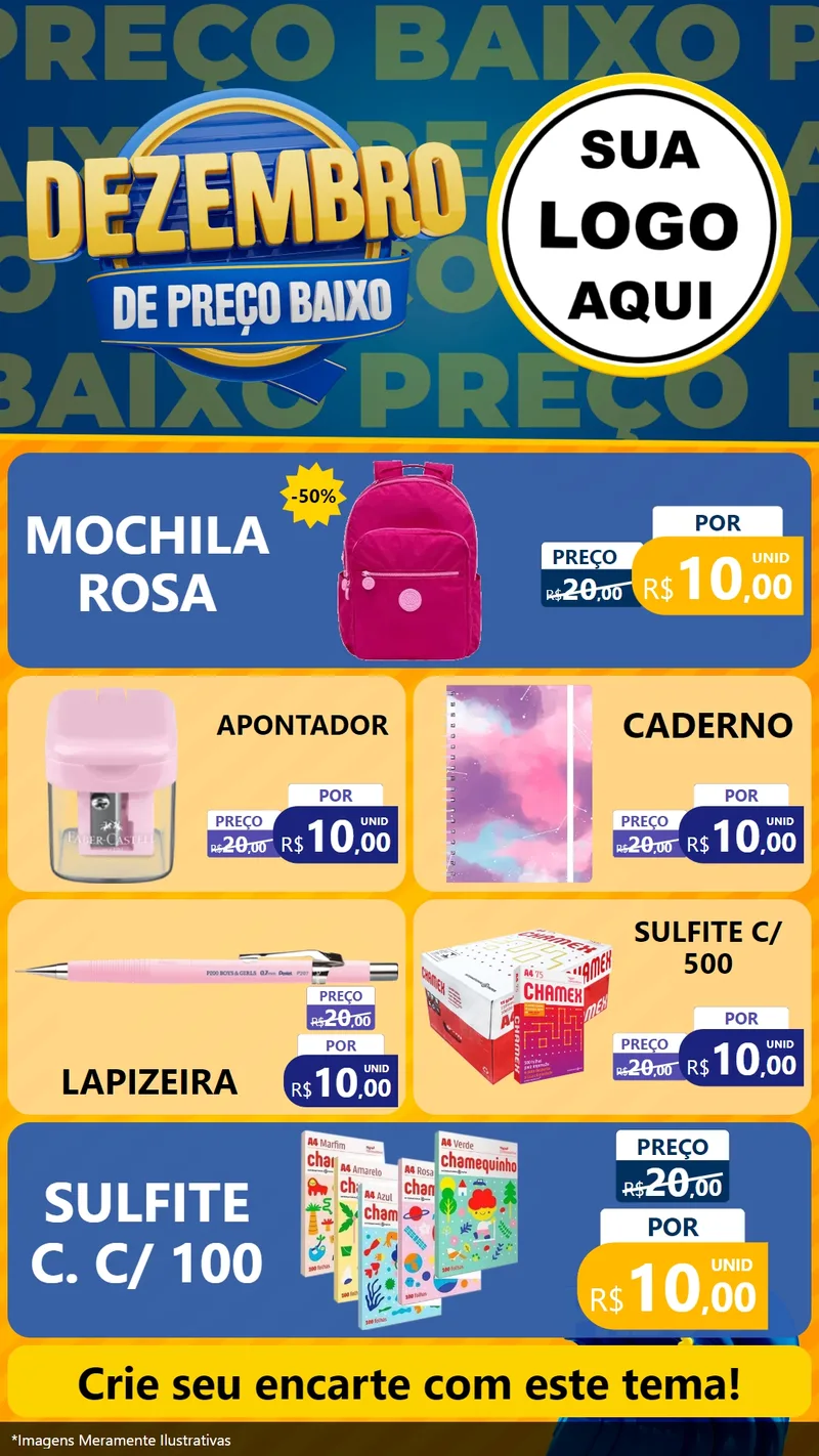 Modelo de TV para TV Vertical com o tema Dezembro de Preço Baixo para Papelaria