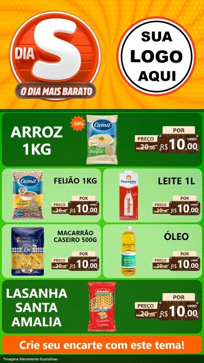 Modelo de TV para TV Vertical com o tema Dia S - O Dia Mais Barato para Supermercado