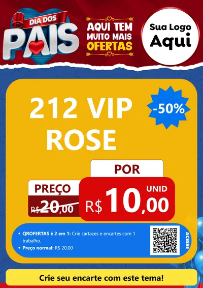 Modelo de Cartaz para Cartaz A4 Vertical com o tema Dia dos Pais para Perfumes