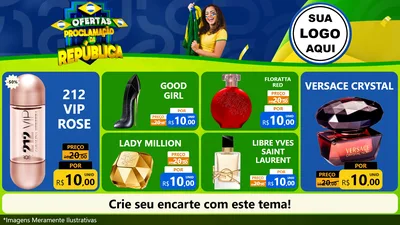 Modelo de TV para TV Horizontal com o tema Ofertas Proclamação da República para Perfumes