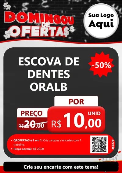 Modelo de Cartaz para Cartaz A4 Vertical com o tema Domingou de Ofertas para Higiene Pessoal