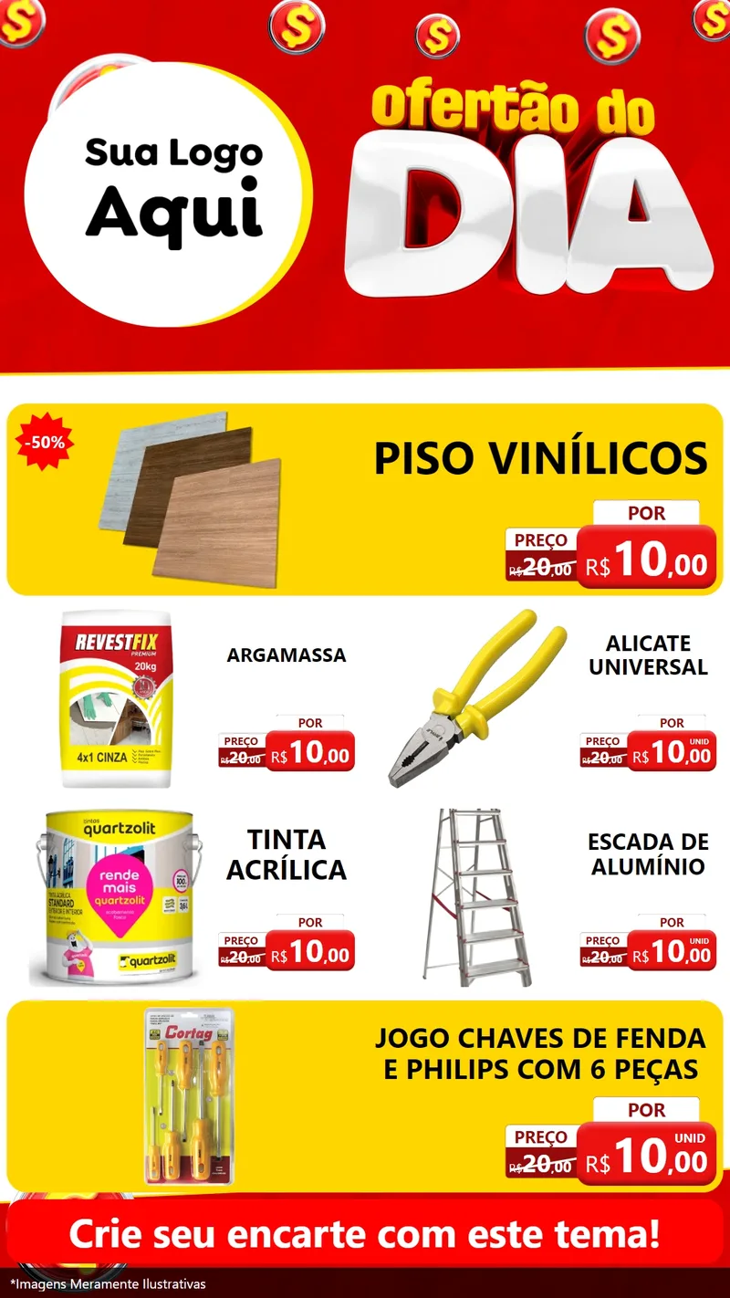 Modelo de TV para TV Vertical com o tema Ofertão do dia para Material para Construção
