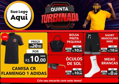 Modelo de Encarte para Encarte A4 Horizontal com o tema Quinta Turbinada para Roupas e acessórios