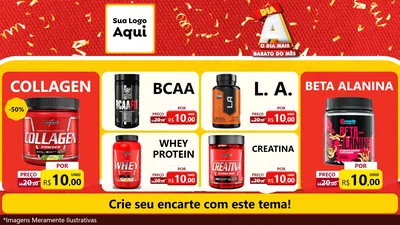 Modelo de TV para TV Horizontal com o tema Dia A o Dia Mais Barato do Mês para Suplementos alimentares