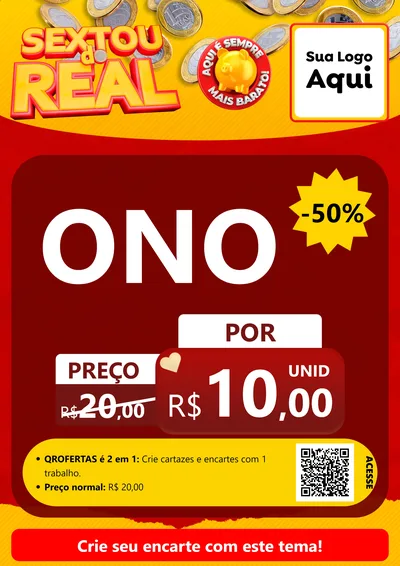 Modelo de Cartaz para Cartaz A4 Vertical com o tema Sextou do Real para Óticas
