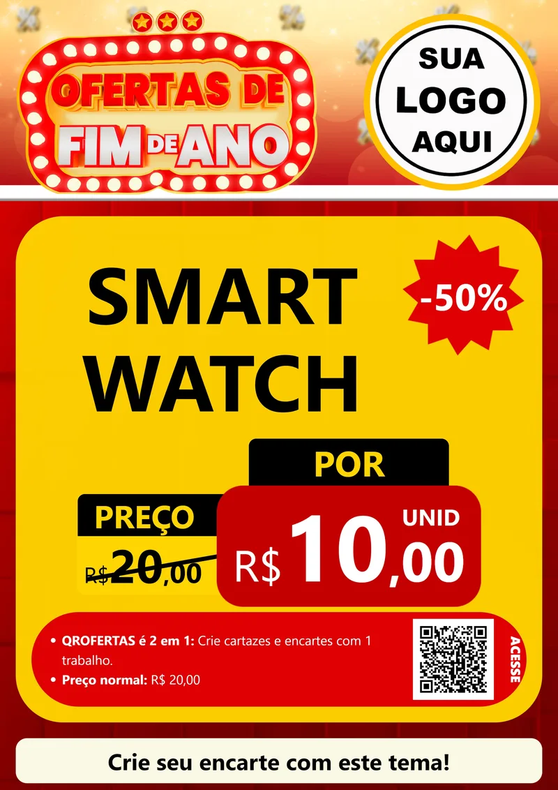 Modelo de Cartaz para Cartaz A4 Vertical com o tema Ofertas de Fim de Ano para Informática