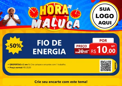 Modelo de Cartaz para Cartaz A4 Horizontal com o tema Hora Maluca para Materiais Elétricos