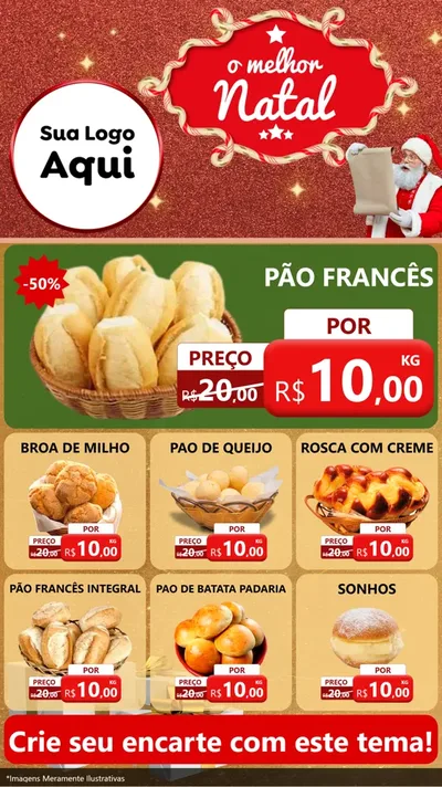 Modelo de Rede Social para Stories com o tema O Melhor Natal para Padaria