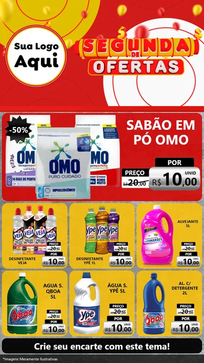Modelo de Rede Social para Stories com o tema Segunda de Ofertas para Produtos de Limpeza