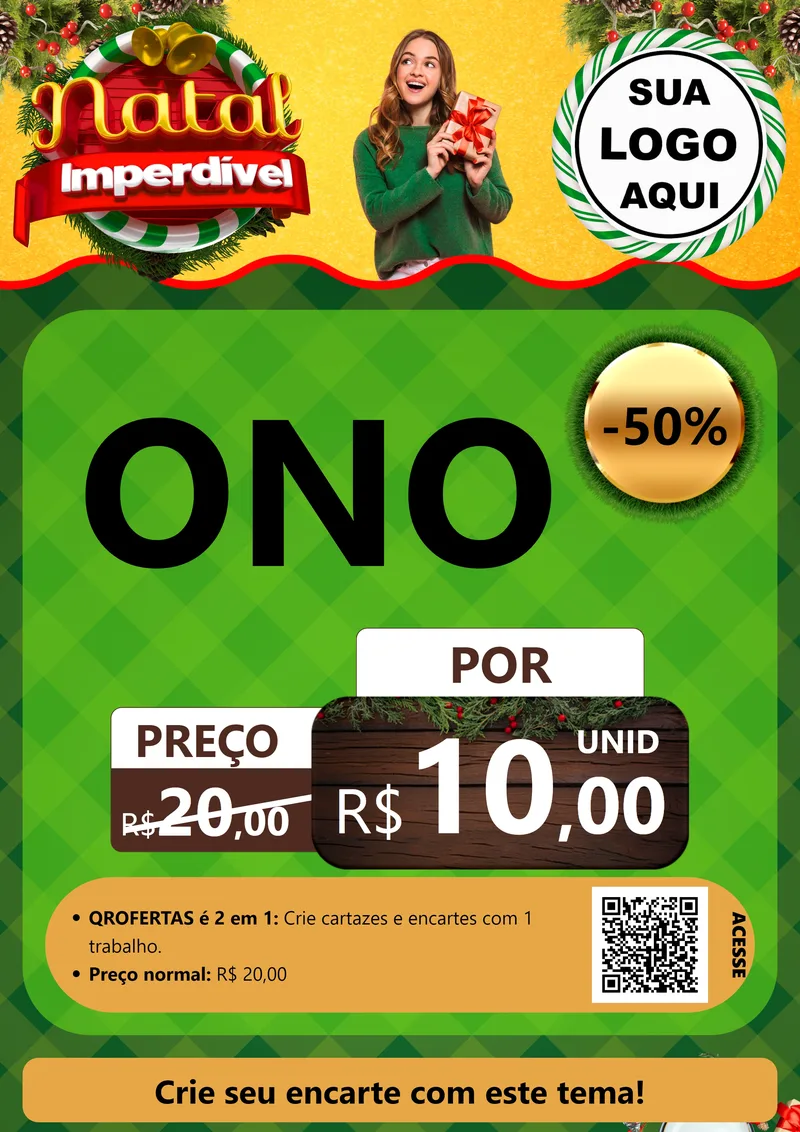 Modelo de Cartaz para Cartaz A4 Vertical com o tema Natal Imperdível para Óticas