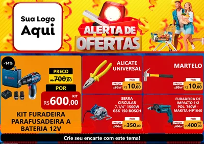 Modelo de Encarte para Encarte A4 Horizontal com o tema Alerta de Ofertas para Maquinas e Ferramentas