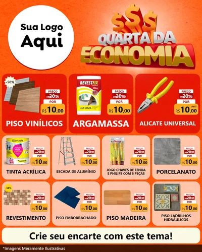 Modelo de Rede Social para Feed Instagram com o tema Quarta da Economia para Material para Construção