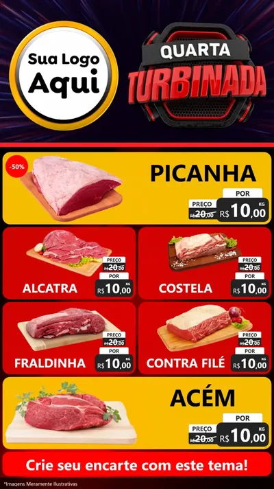 Modelo de TV para TV Vertical com o tema Quarta Turbinada para Açougue