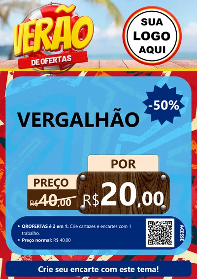 Modelo de Cartaz para Cartaz A4 Vertical com o tema Verão de Ofertas para Ferragens