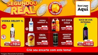 Modelo de TV para TV Horizontal com o tema Segundou do Real para Distribuidora de bebidas