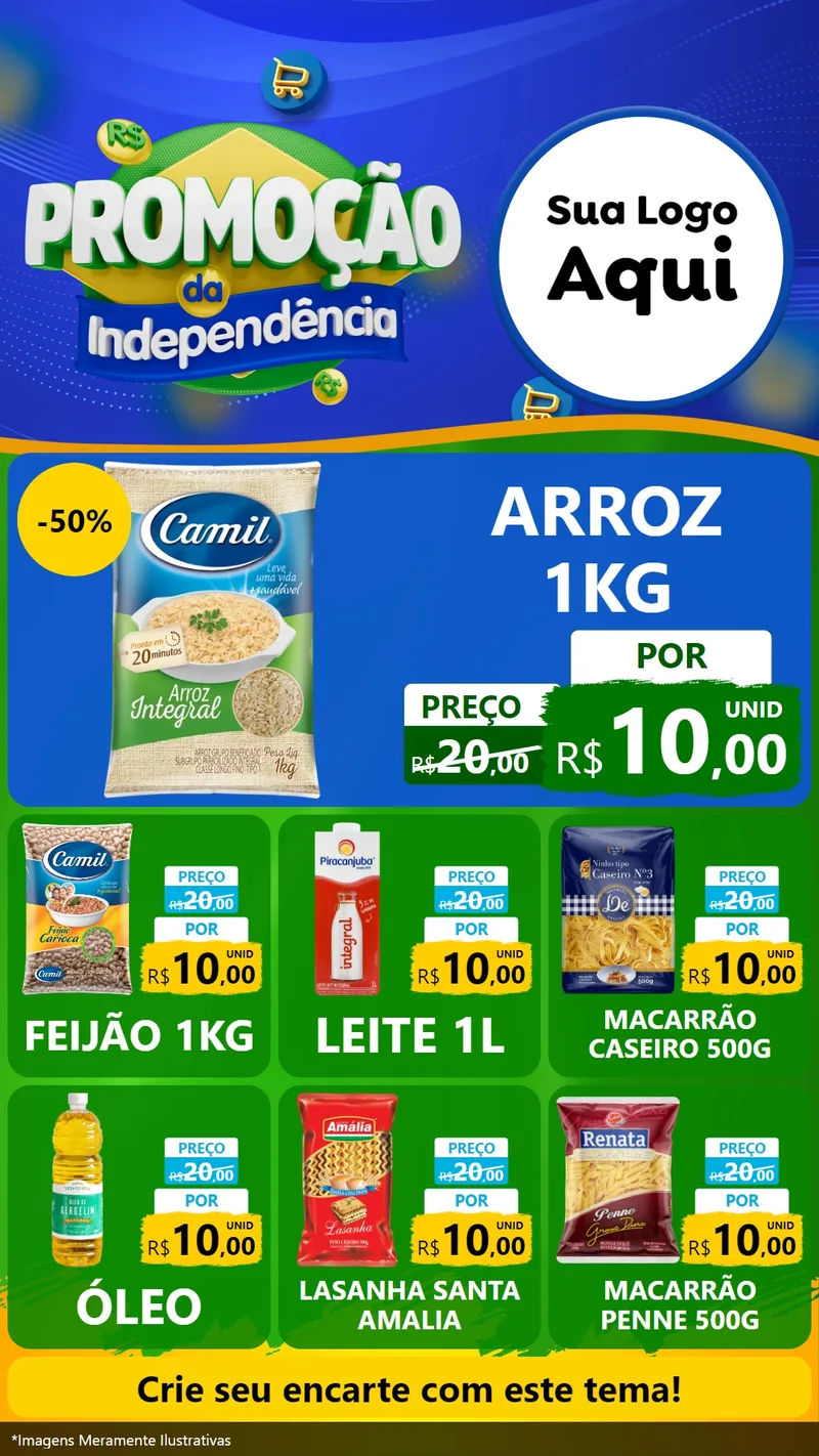 Modelo de Rede Social para Stories com o tema Promoção da Independência para Supermercado