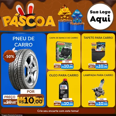 Modelo de Rede Social para Feed Facebook com o tema Páscoa para Auto peças