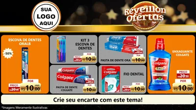 Modelo de TV para TV Horizontal com o tema Réveillon de Ofertas para Higiene Pessoal