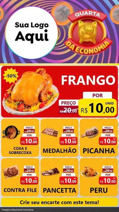 Modelo de Rede Social para Stories com o tema Quarta da Economia para Assados