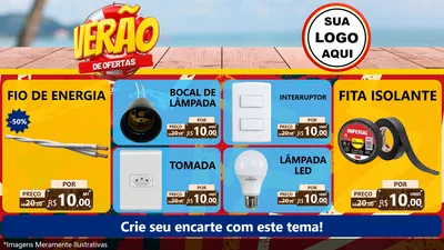 Modelo de TV para TV Horizontal com o tema Verão de Ofertas para Materiais Elétricos