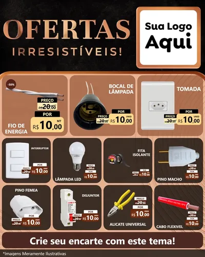 Modelo de Rede Social para Feed Instagram com o tema Ofertas Irresistíveis! para Materiais Elétricos