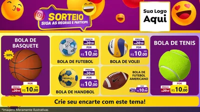 Modelo de TV para TV Horizontal com o tema Sorteio para Artigos Esportivos