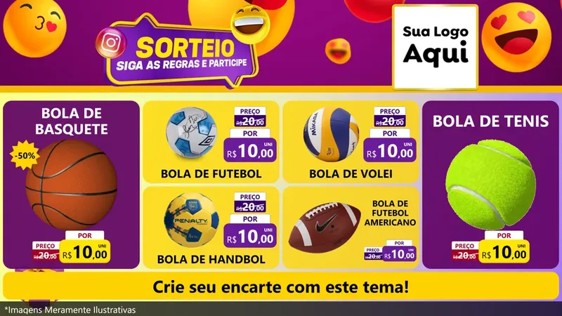 Modelo de TV para TV Horizontal com o tema Sorteio para Artigos Esportivos