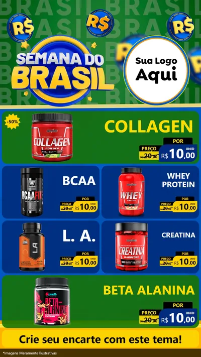 Modelo de TV para TV Vertical com o tema Semana Do Brasil para Suplementos alimentares
