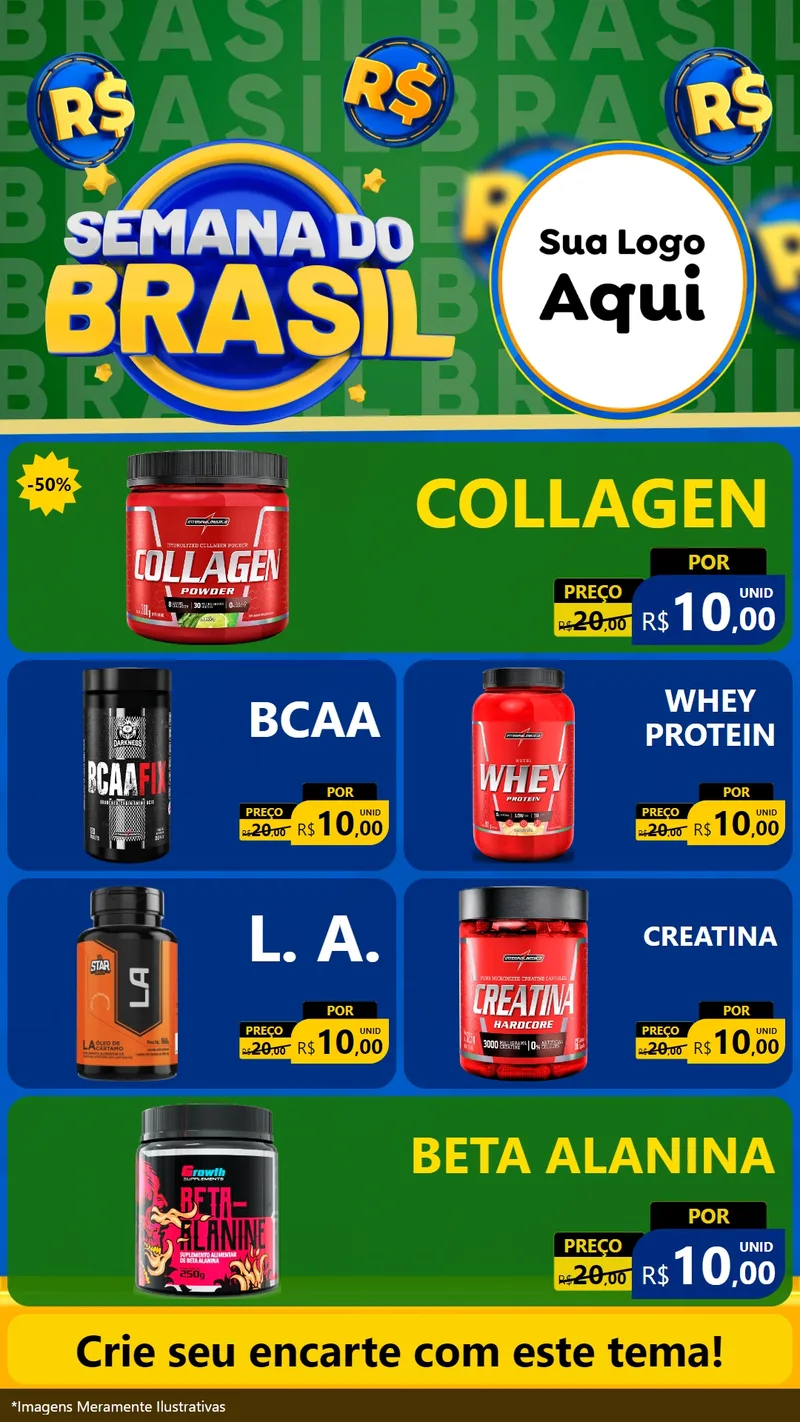 Modelo de TV para TV Vertical com o tema Semana Do Brasil para Suplementos alimentares