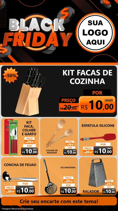 Modelo de Rede Social para Stories com o tema Black Friday para Utilidades Domésticas
