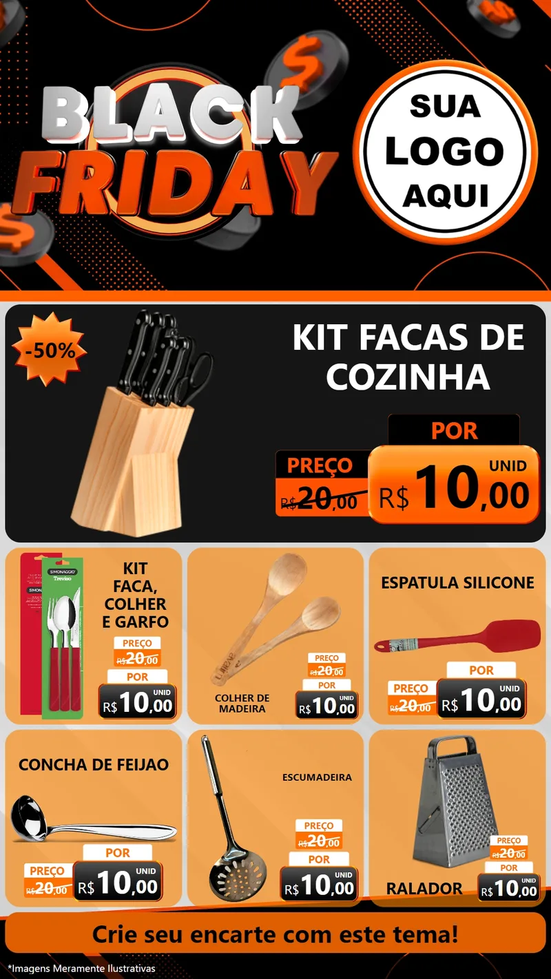 Modelo de Rede Social para Stories com o tema Black Friday para Utilidades Domésticas