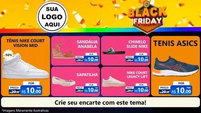 Modelo de TV para TV Horizontal com o tema Black Friday para Calçados