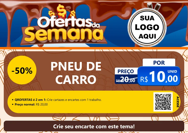 Modelo de Cartaz para Cartaz A4 Horizontal com o tema Ofertas da Semana - Páscoa para Auto peças