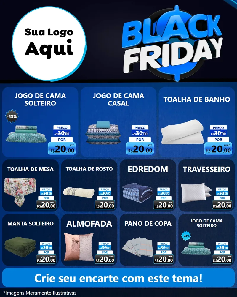 Modelo de Rede Social para Feed Instagram com o tema Black Friday para Cama, Mesa e Banho
