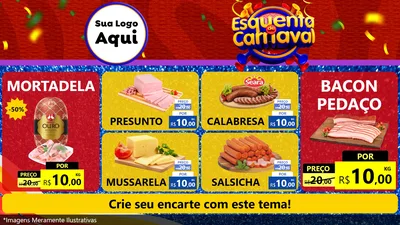 Modelo de TV para TV Horizontal com o tema Esquenta de Carnaval para Frios e Laticínios