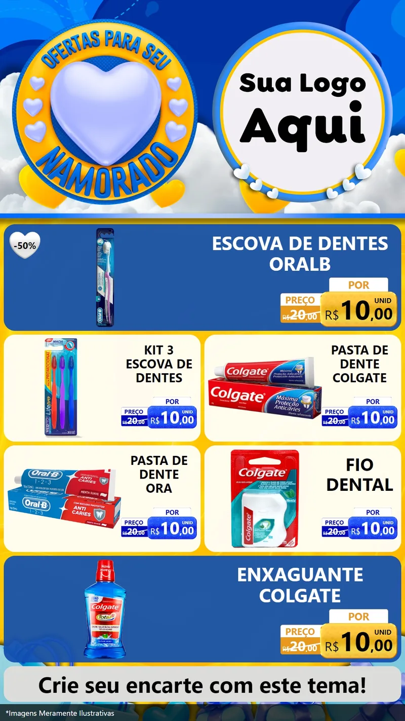Modelo de TV para TV Vertical com o tema Ofertas Para Seu Namorado para Higiene Pessoal