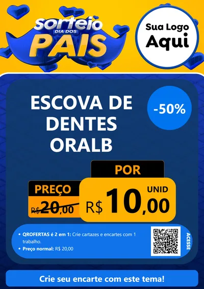Modelo de Cartaz para Cartaz A4 Vertical com o tema Sorteio Dia dos Pais para Higiene Pessoal