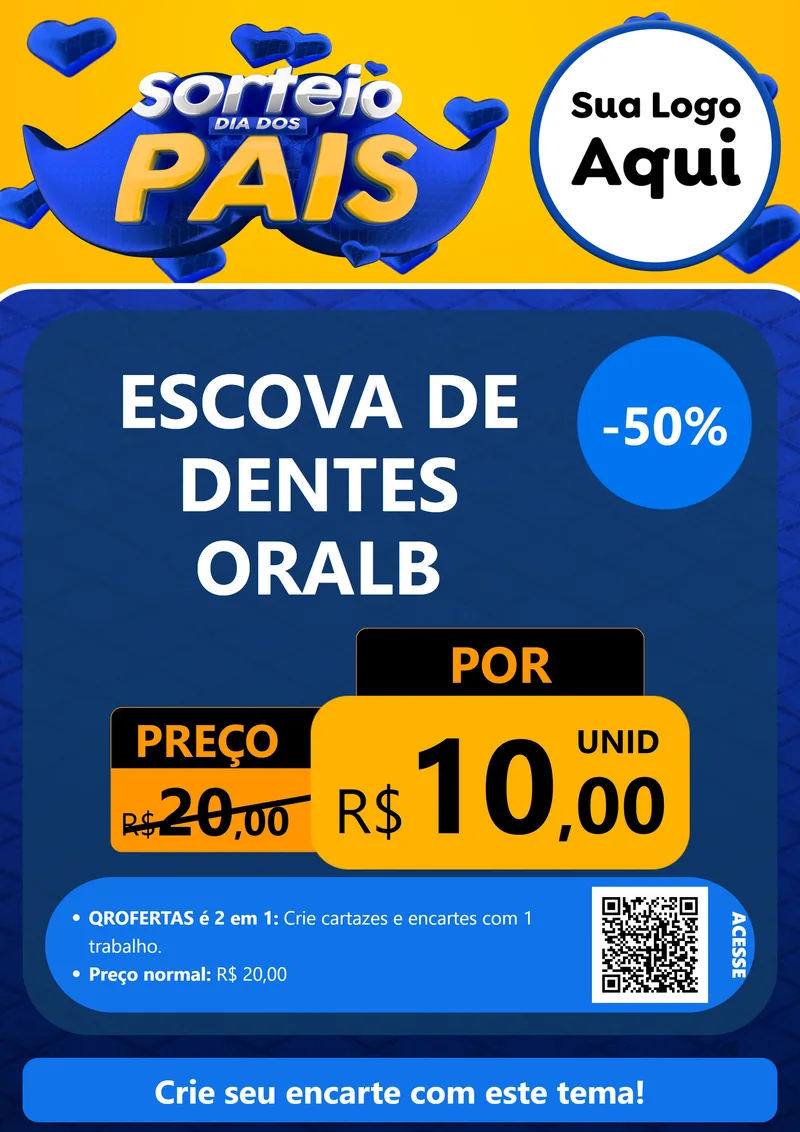 Modelo de Cartaz para Cartaz A4 Vertical com o tema Sorteio Dia dos Pais para Higiene Pessoal