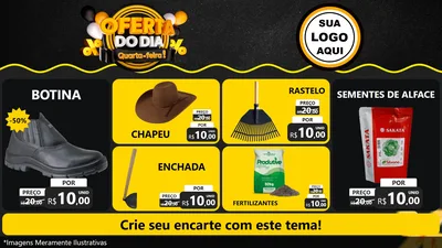 Modelo de TV para TV Horizontal com o tema Oferta do Dia - Quarta Feira! para Agropecuária