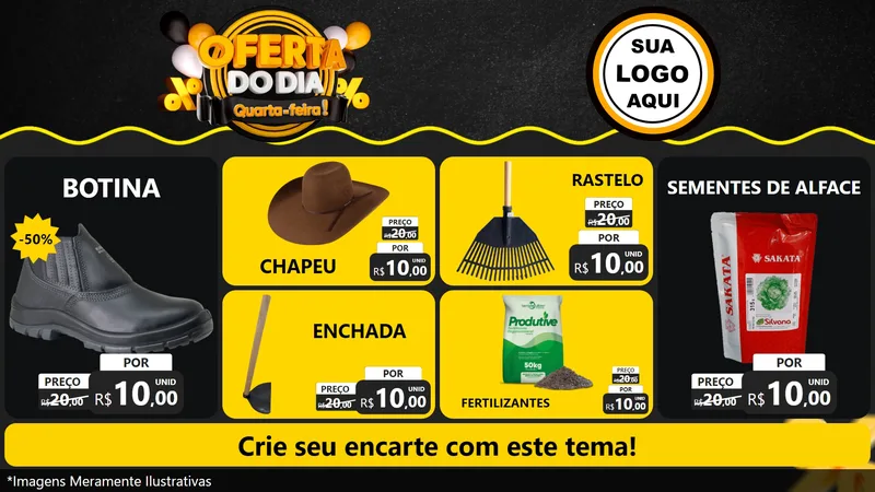 Modelo de TV para TV Horizontal com o tema Oferta do Dia - Quarta Feira! para Agropecuária