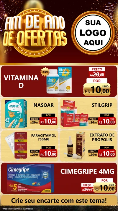 Modelo de TV para TV Vertical com o tema Fim de Ano de Ofertas para Farmácia