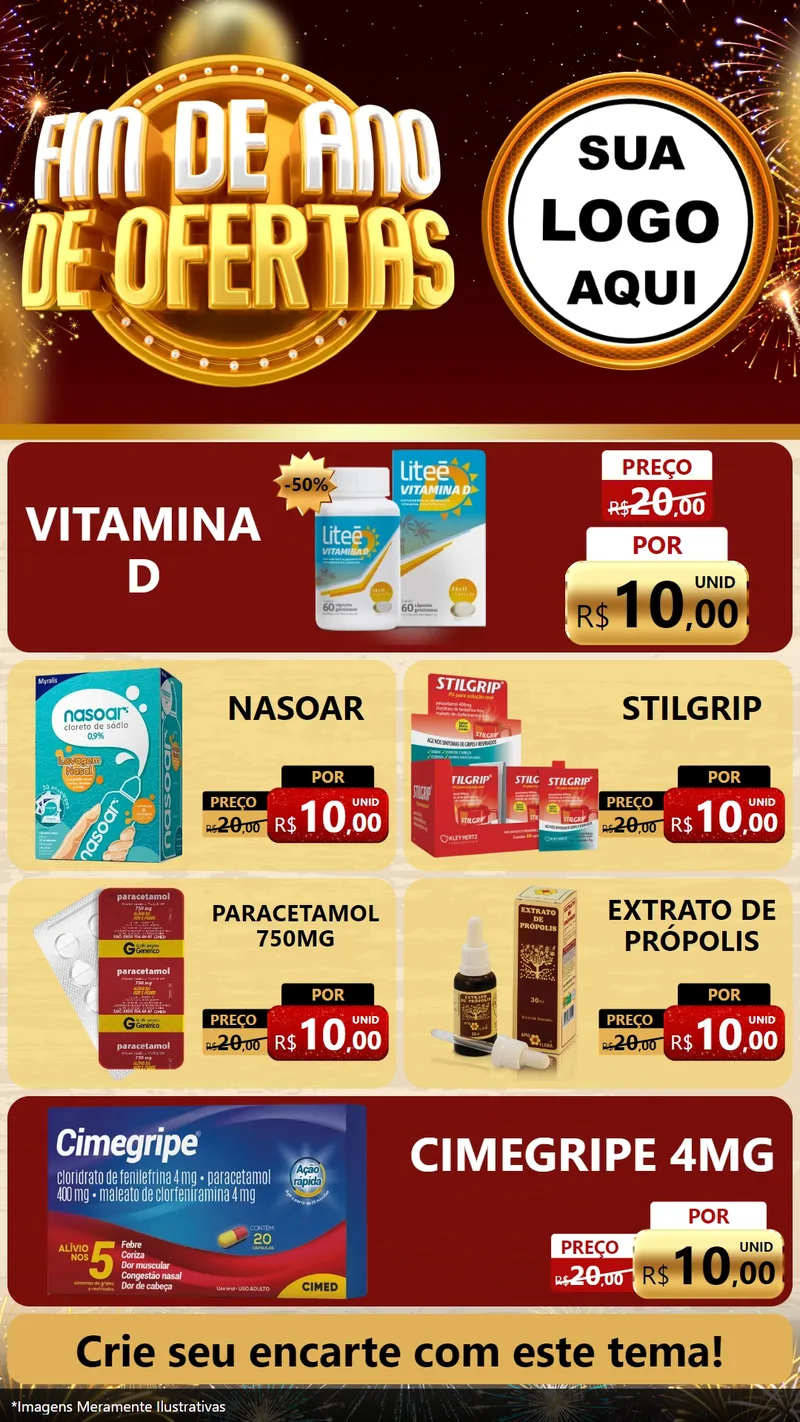 Modelo de TV para TV Vertical com o tema Fim de Ano de Ofertas para Farmácia