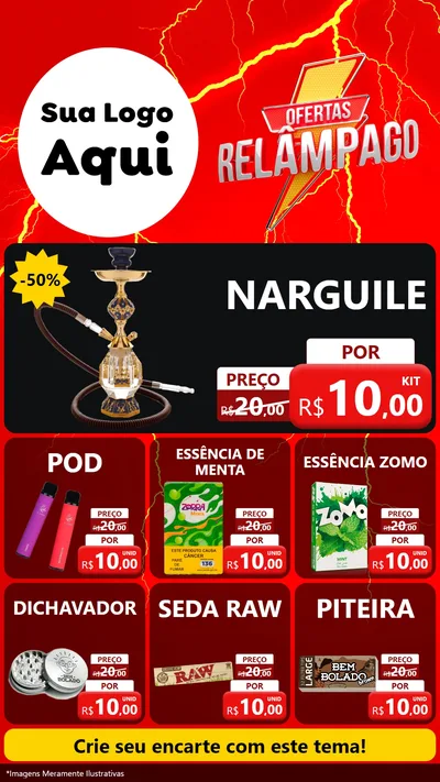 Modelo de Rede Social para Stories com o tema Ofertas Relâmpago para Tabacaria