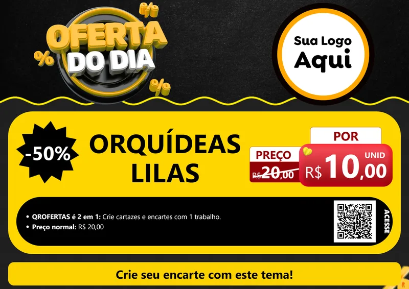 Modelo de Cartaz para Cartaz A4 Horizontal com o tema Oferta Do Dia para Floricultura e jardim
