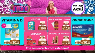 Modelo de TV para TV Horizontal com o tema Descontos de Inverno para Farmácia
